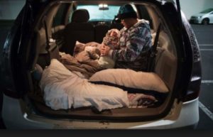 homeless sleeping in car